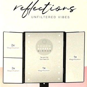 Tri-Panel Magnification Mirror